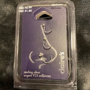 Claires nose rings sterling silver 22G 3 pack $21.50 CAD retail
